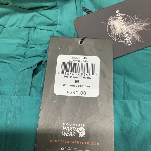 NEW MOUNTAIN HARDWEAR Women’s Stretchdown Hooded Jacket – Green Size M – NWT - Picture 6 of 7